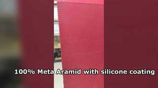 100% meta aramida + revestimento de silicone, cor: vermelho fogo, peso: 150gsm largura 150cm