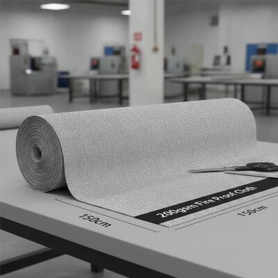 Pano à prova de fogo de 200gsm Tecido resistente ao calor com 150 cm de largura projetado para segurança industrial e produção de roupas de proteção