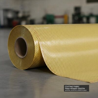 Tecido de revestimento Tecido para-aramídeo 260GSM Alta flexibilidade Usado em equipamentos de proteção e soluções de reforço industriais