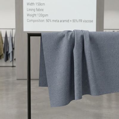 50% Meta-Aramida 50% FR Tecido revestimento de viscose - Retardante de Chama Permanente 120 gsm para vestuário de protecção