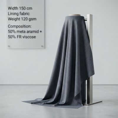 50% Meta-Aramida 50% FR Tecido revestimento de viscose - Retardante de Chama Permanente 120 gsm para vestuário de protecção