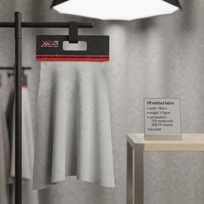 Tecido de Malha FR com 180 cm de Largura e Gramatura de 215 g/m² com 70% Modacrílico e 30% Viscose FR para Aplicações Retardantes de Chamas