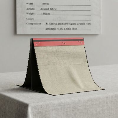 Tecido de meta-aramida antiestático e resistente a chamas com fibra de quitina para vestuário de proteção